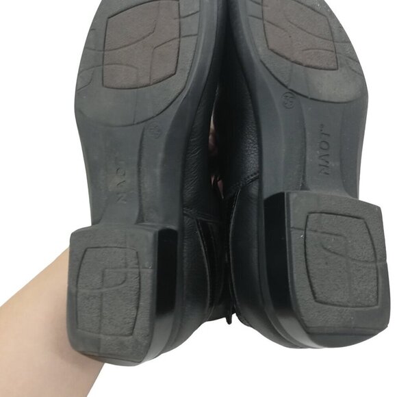 Naot Briza Black Ankle Chelsea Leather Boots Size 39 US 8-8.5 Hook & Loop Strap - Picture 8 of 10